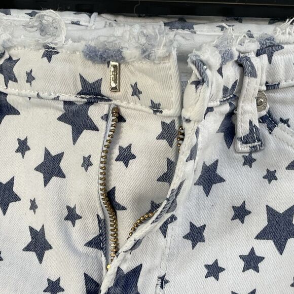 Hudson SZ 26 Krista Crop Jeans Stars Mid-Rise Distressed Stretch Frayed Hems - Picture 8 of 11